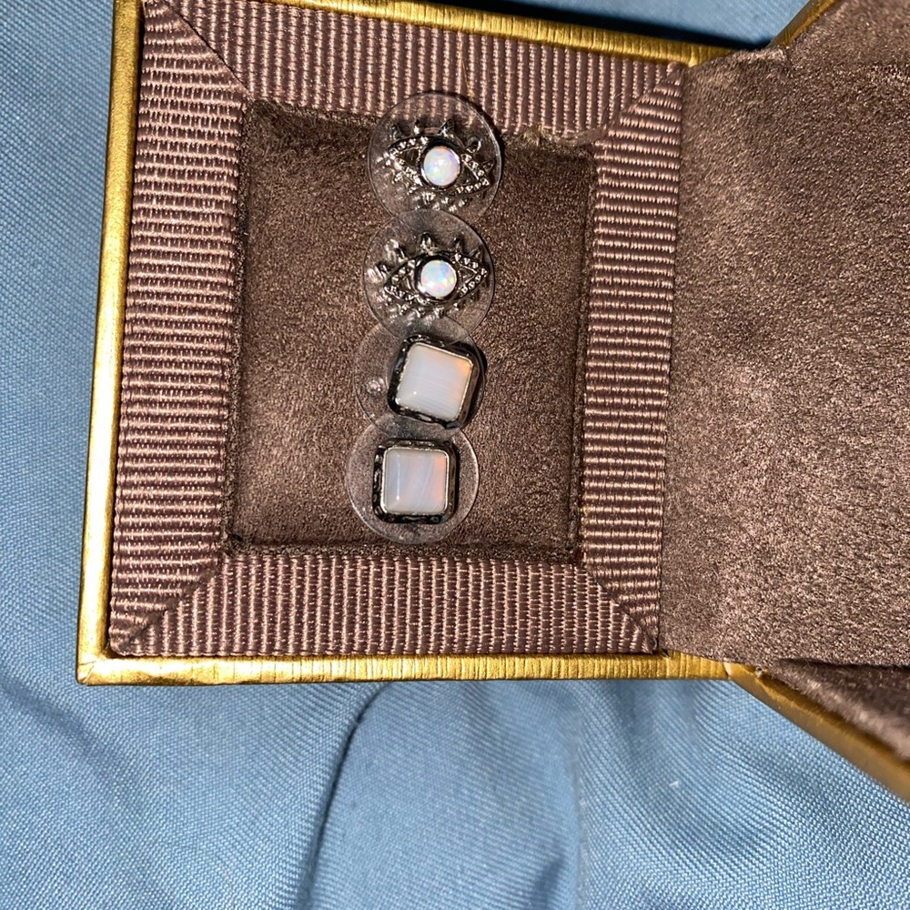 Kendra Scott Opal Earring Duo- antique silver